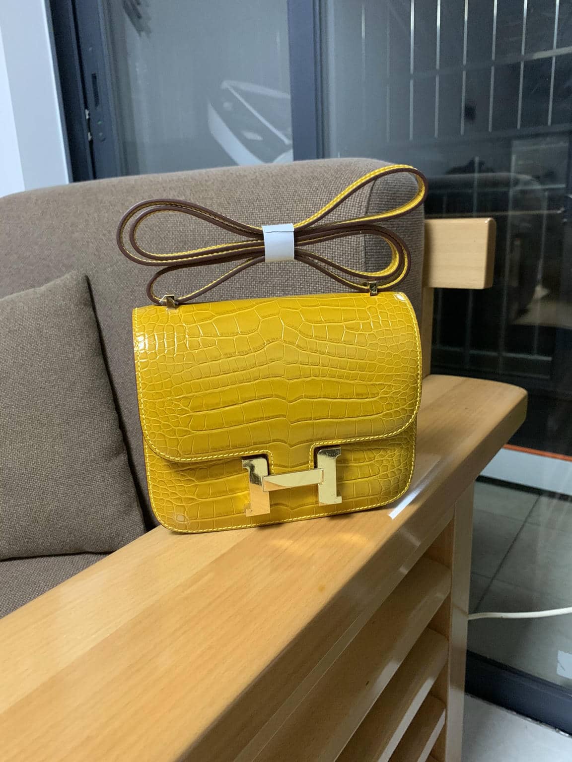 Constance Cowhide Crocodile Embossed Bag-11